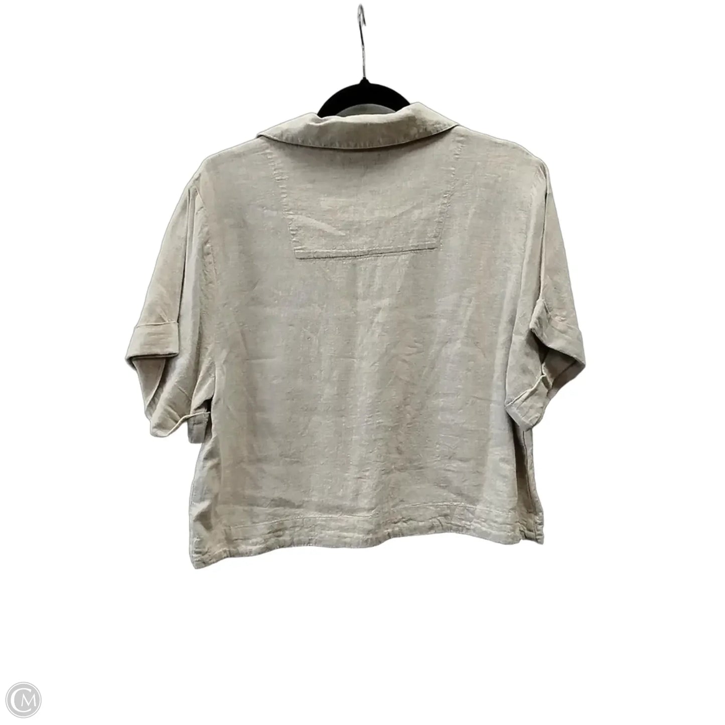 Blouse Short Sleeve By Banana Republic In Tan, Size: M