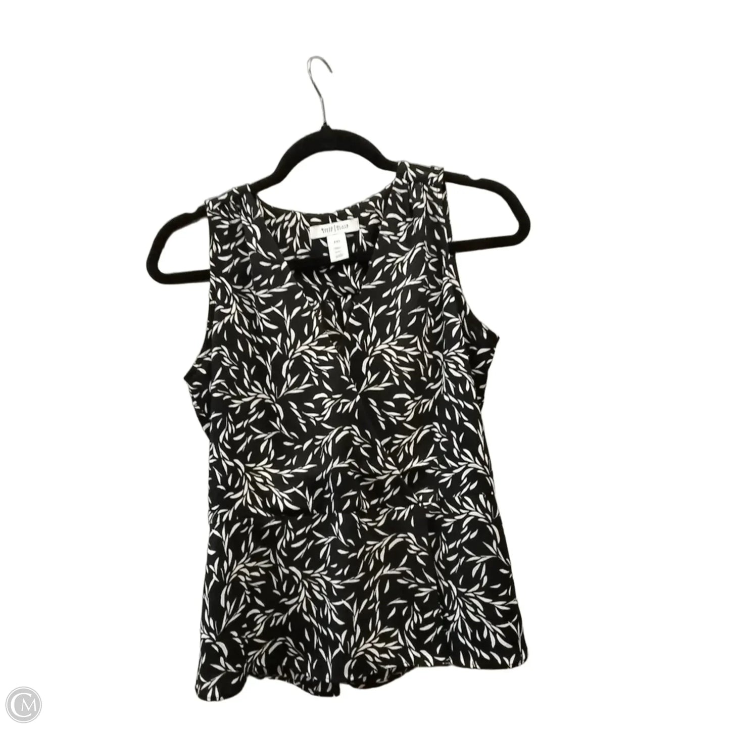 Blouse Short Sleeve By White House Black Market In Black & White, Size: Xxs