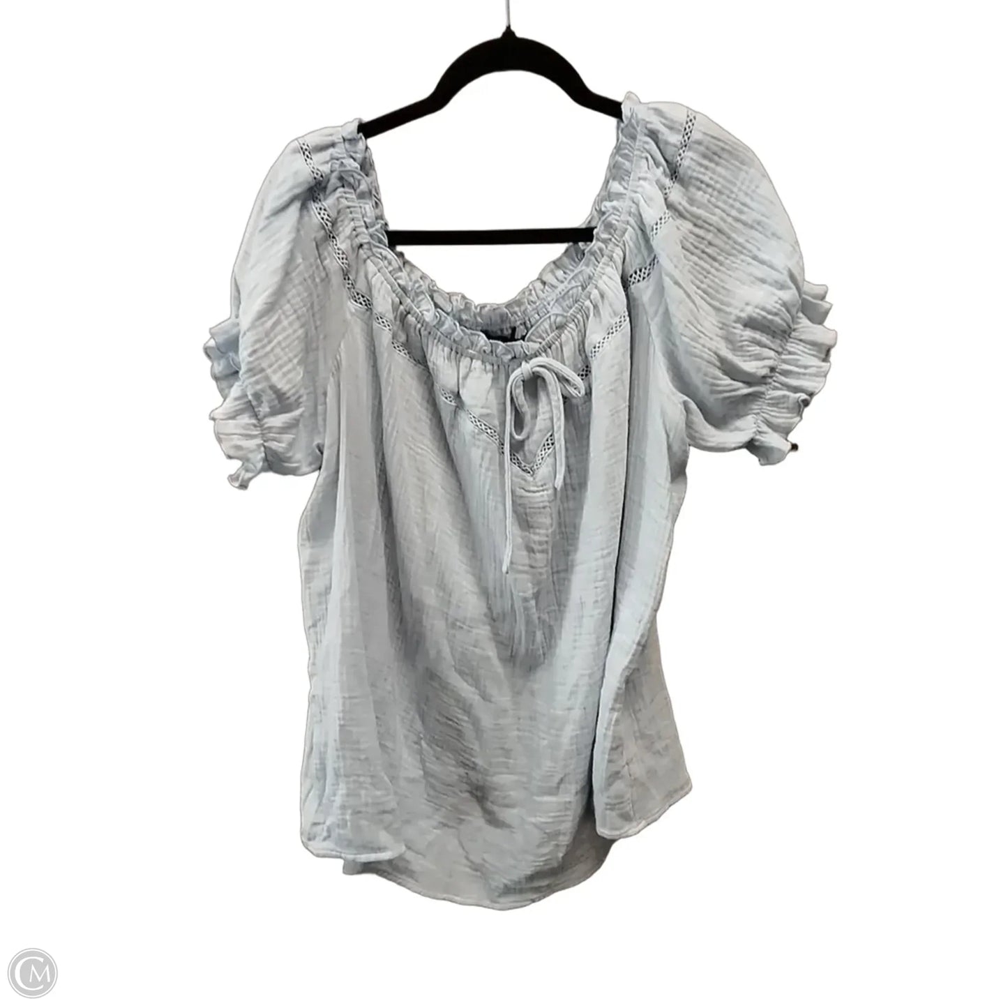 Blouse Short Sleeve By Cme In Blue, Size: 2x