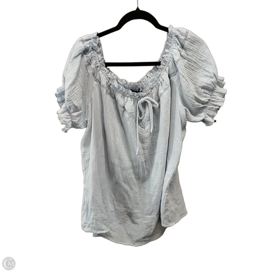 Blouse Short Sleeve By Cme In Blue, Size: 2x