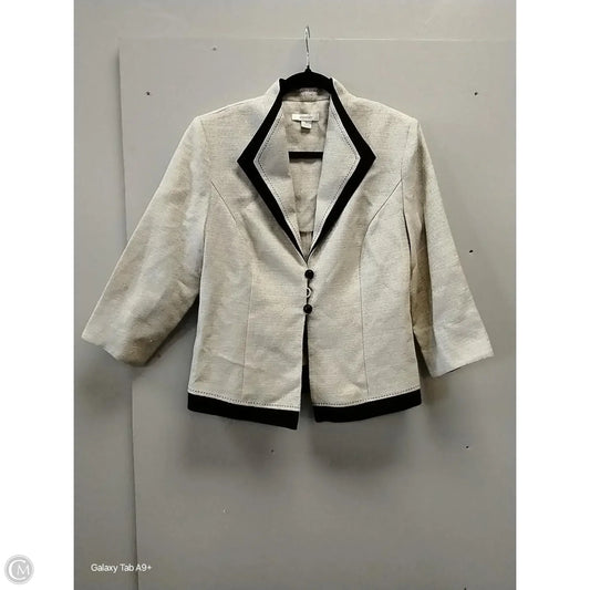 Blazer By Dressbarn In Cream & Green, Size: M