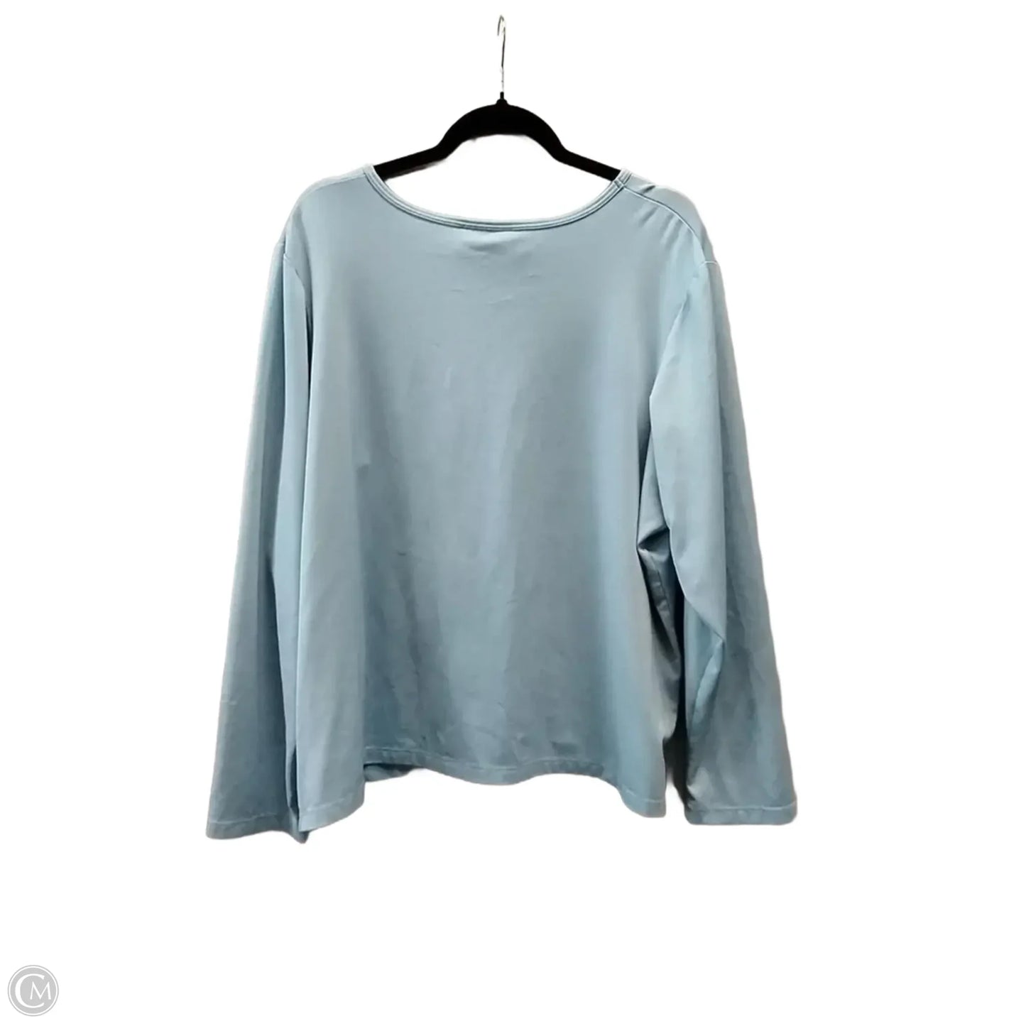 Top Long Sleeve Basic By Susan Graver In Blue, Size: 1x