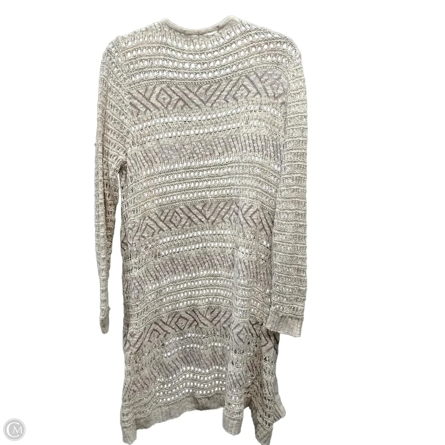 Sweater Cardigan By Faded Glory In Cream & Tan, Size: L