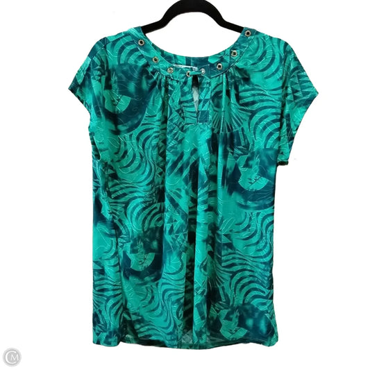 Top Sleeveless By Notations In Teal, Size: 1x