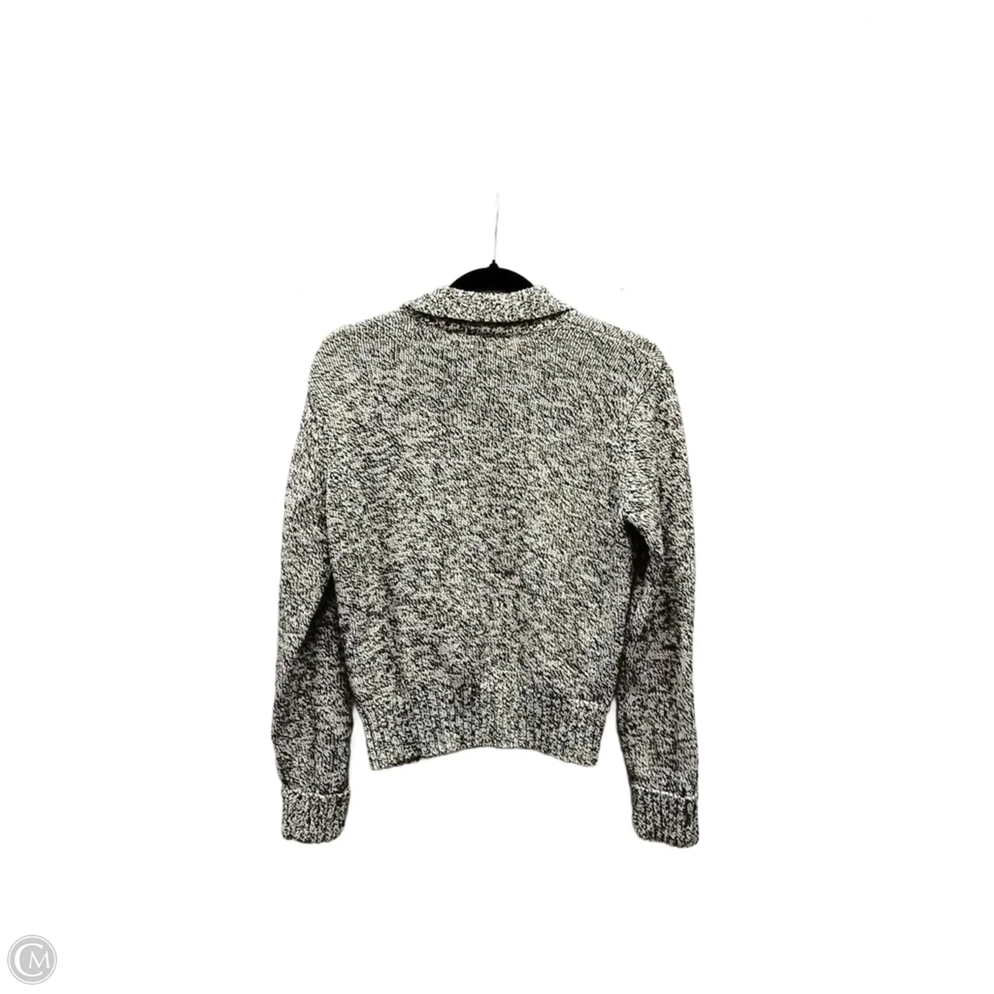 Sweater Cardigan By Talbots In Black & Cream, Size: S