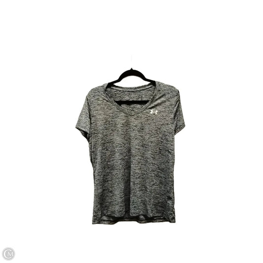 Athletic Top Short Sleeve By Under Armour In Grey, Size: L