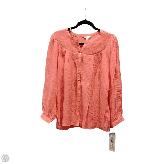 Blouse Long Sleeve By Nanette Lepore In Orange, Size: M
