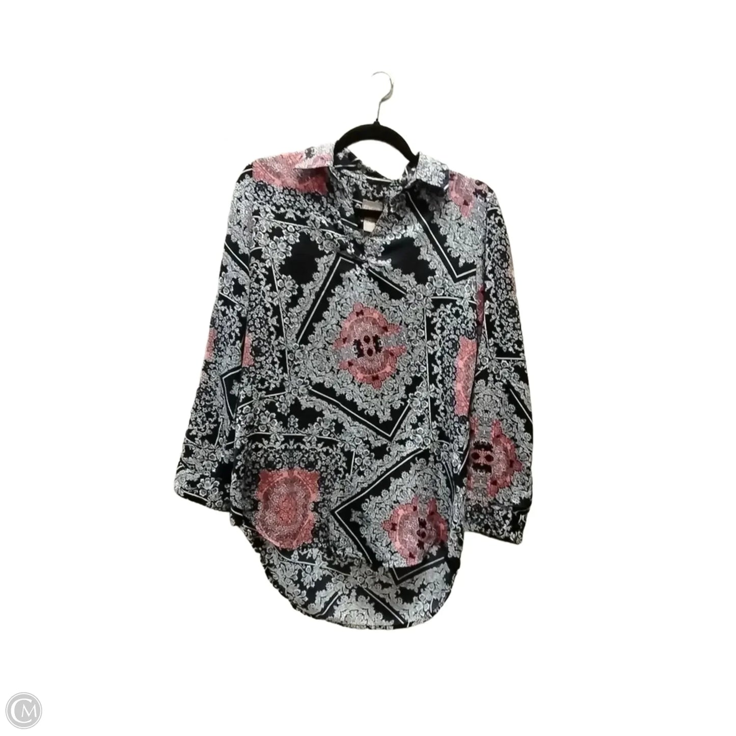 Blouse Long Sleeve By Chicos In Paisley Print, Size: S
