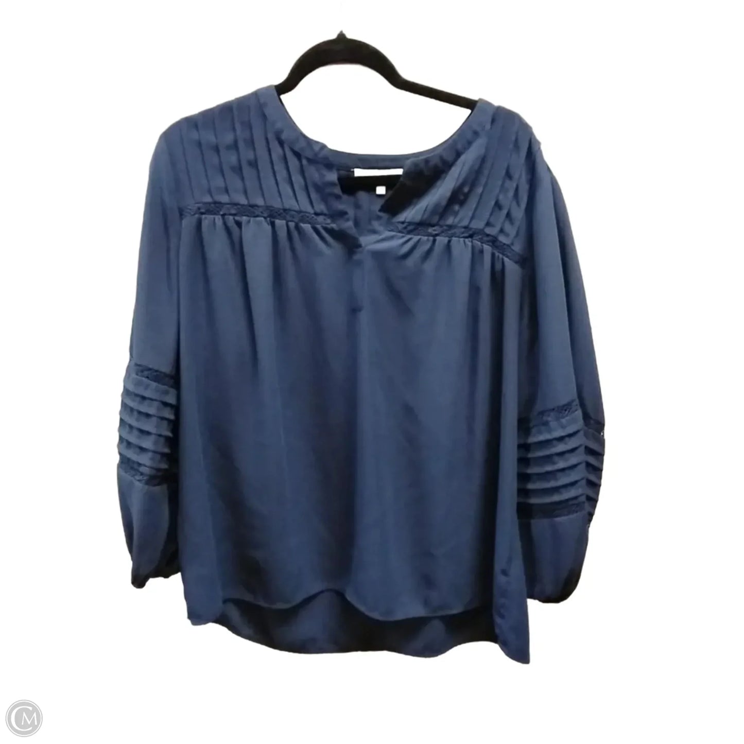 Blouse 3/4 Sleeve By Daniel Rainn In Navy, Size: Xlp
