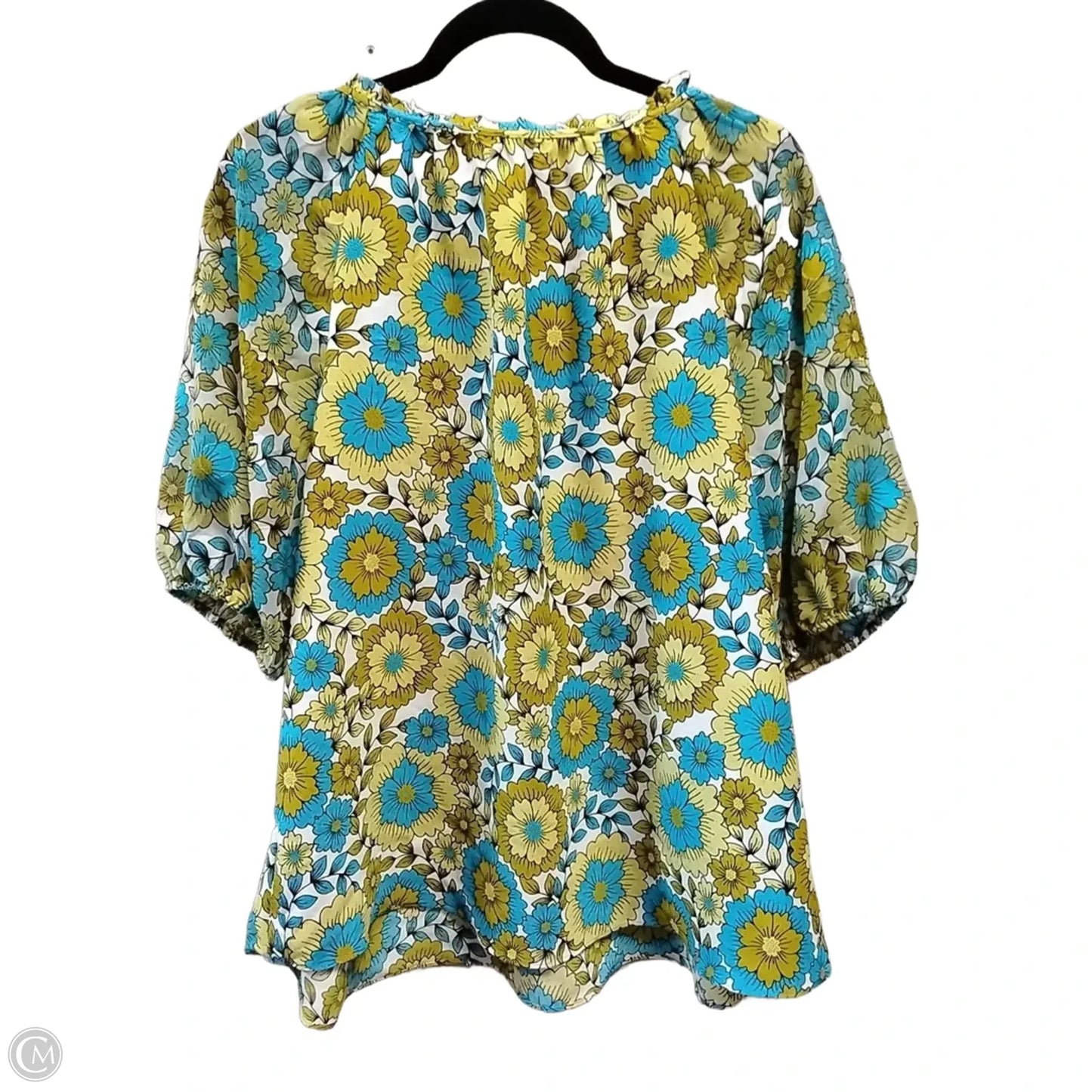 Blouse Short Sleeve By Cato In Floral Print, Size: Xl
