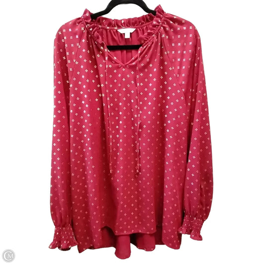 Top Long Sleeve By Time And Tru In Copper, Size: Xxl