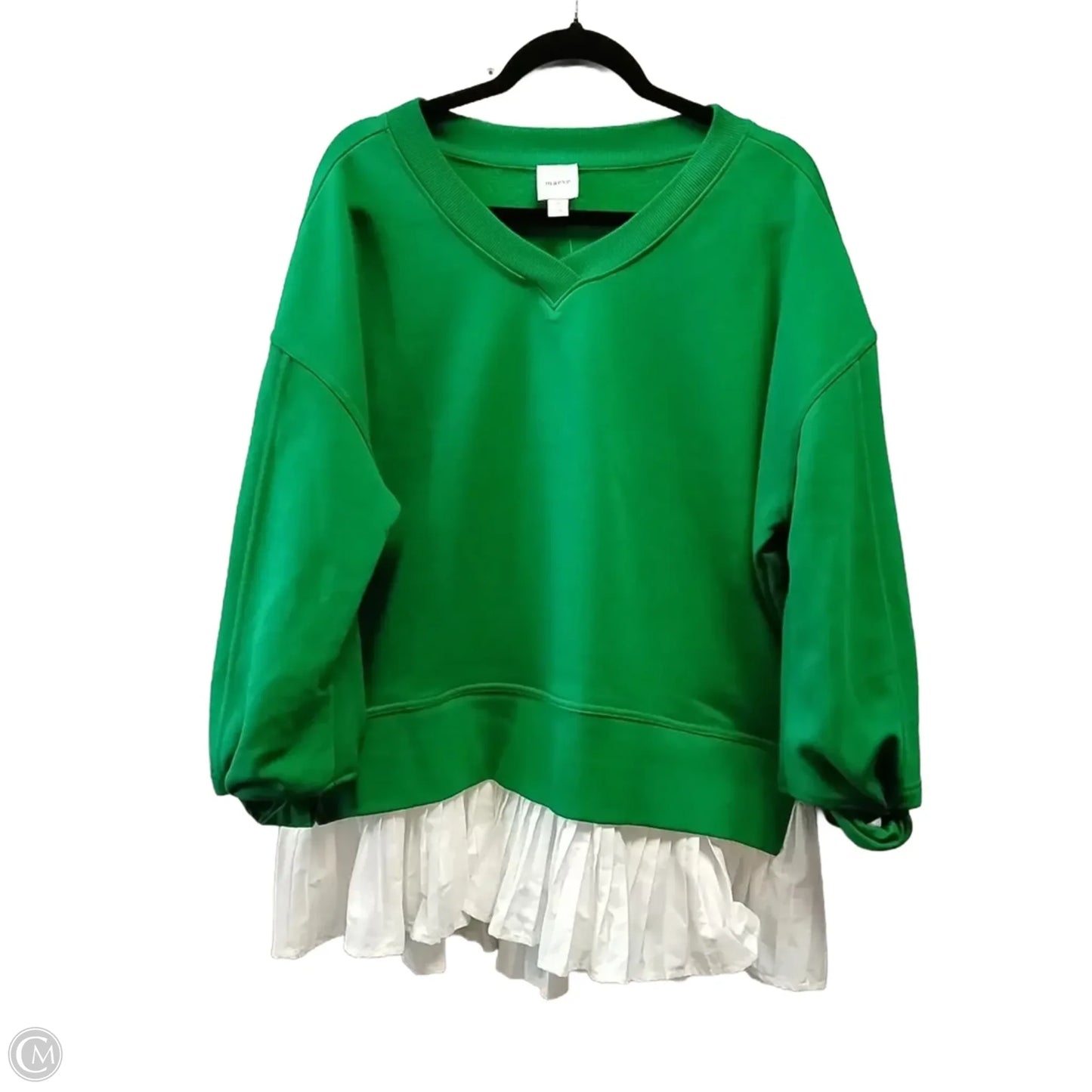 Sweatshirt Collar By Maeve In Green, Size: M
