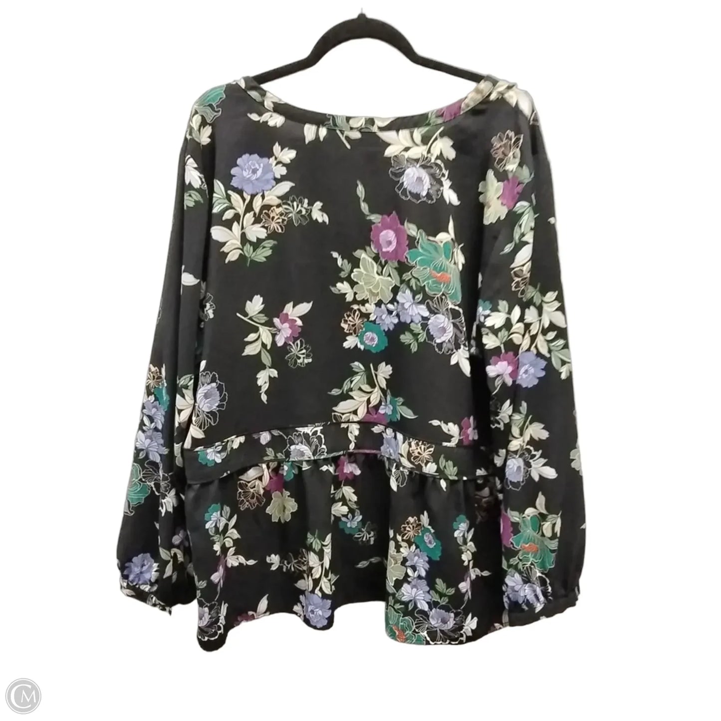 Blouse Long Sleeve By Loft In Floral Print, Size: 3x