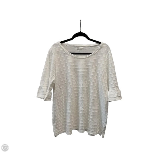 Blouse Long Sleeve By Kim Rogers In White, Size: Xl