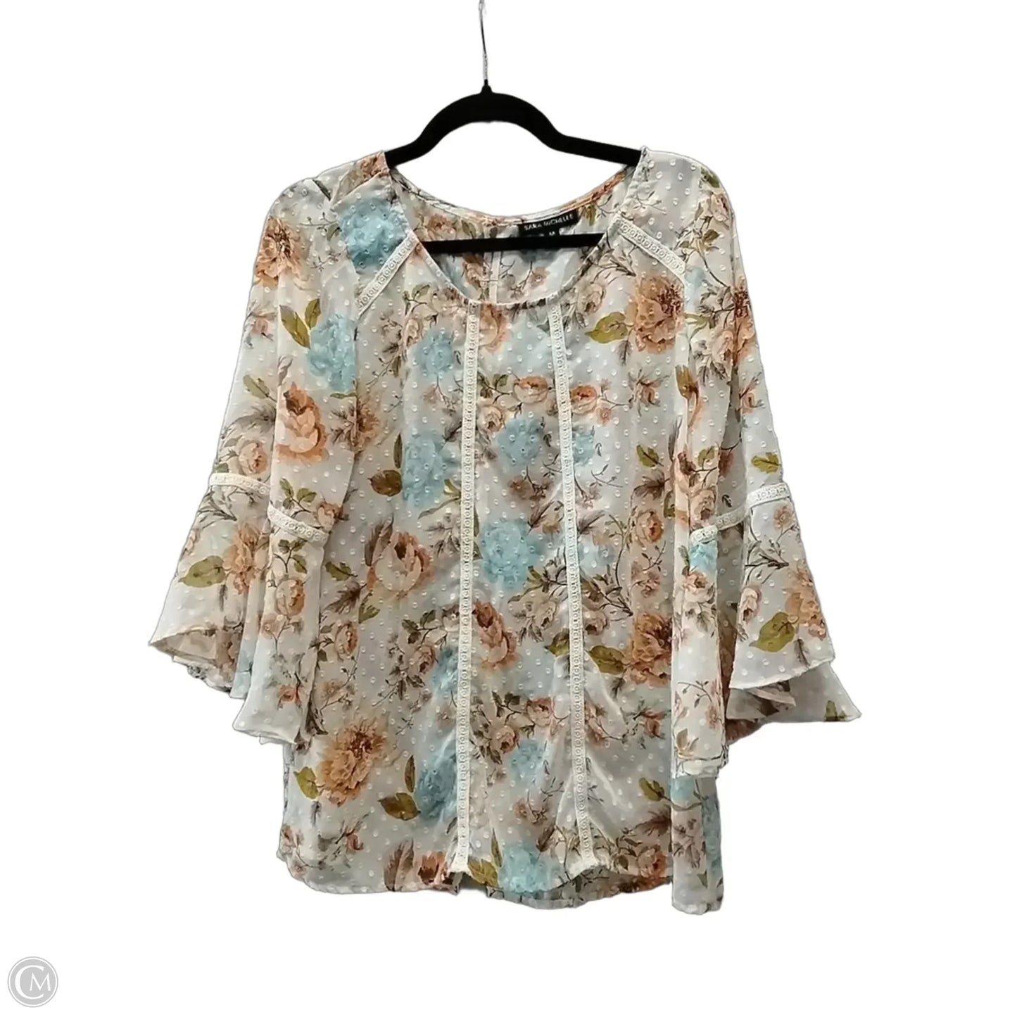 Blouse Long Sleeve By Sara Michelle In Floral Print, Size: M