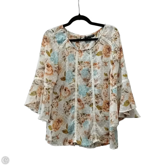 Blouse Long Sleeve By Sara Michelle In Floral Print, Size: M