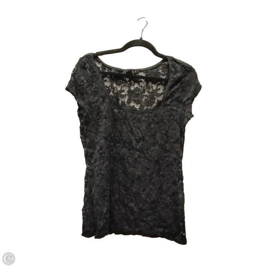 Blouse Short Sleeve By White House Black Market In Black, Size: M