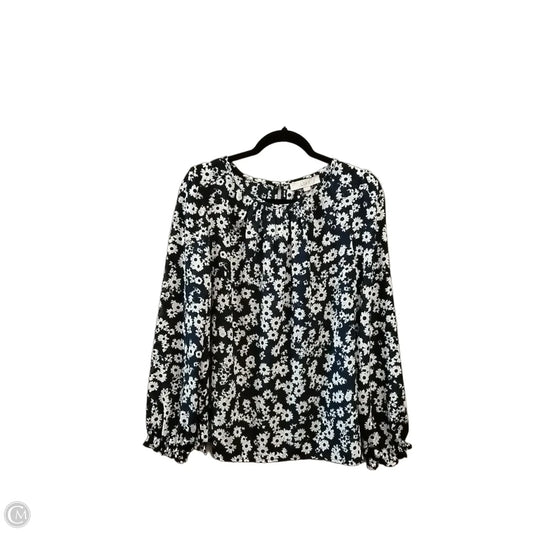 Blouse Long Sleeve By Loft In Floral Print, Size: M
