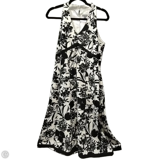 Dress Casual Midi By Ann Taylor In Black & Cream, Size: 10