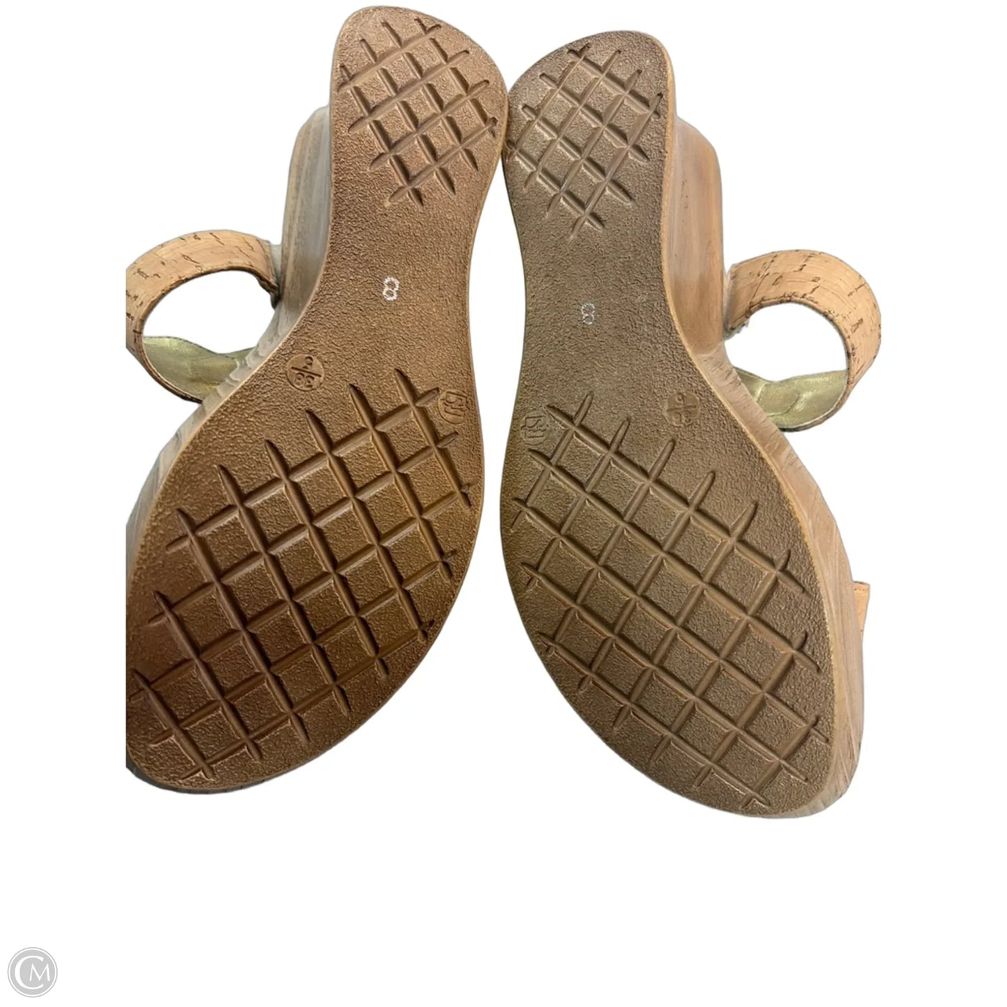 Sandals Heels Wedge By Clothes Mentor In Tan, Size: 8