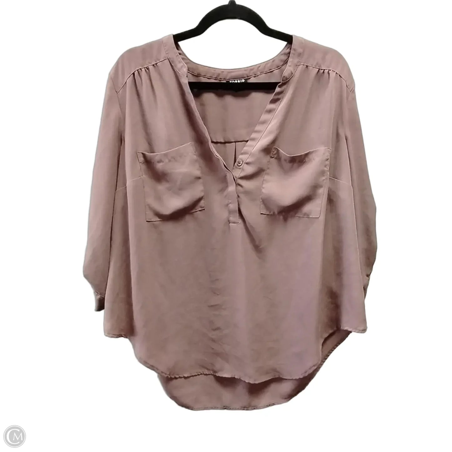 Top Long Sleeve By Torrid In Mauve, Size: L