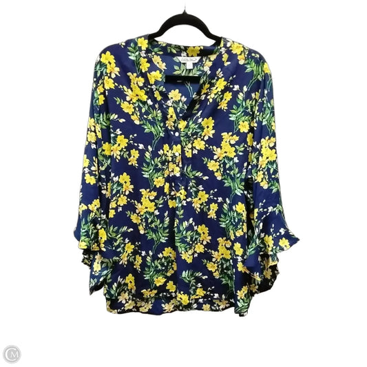 Top Long Sleeve By The Pioneer Woman In Blue & Yellow, Size: 2x