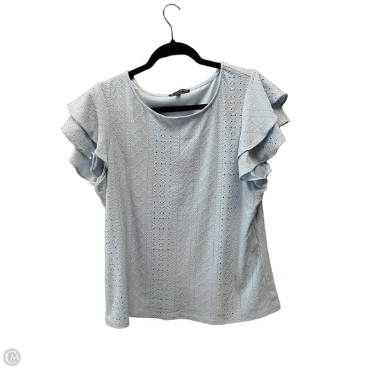 Top Short Sleeve By Adrianna Papell In Blue, Size: L