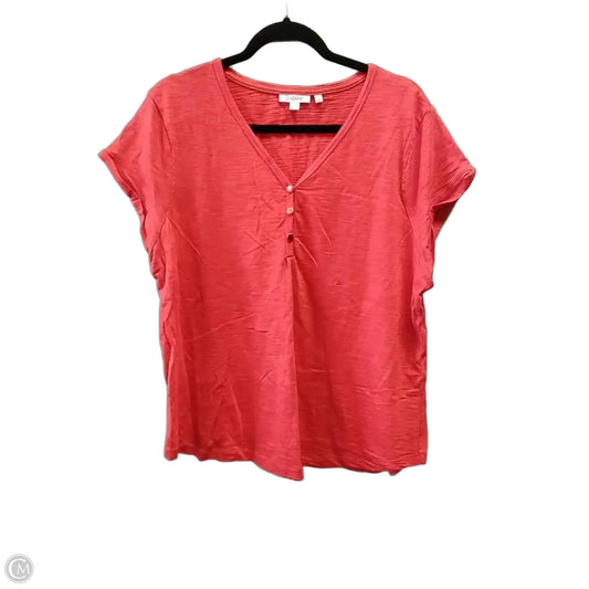 Top Short Sleeve By Chicos In Orange, Size: Xl