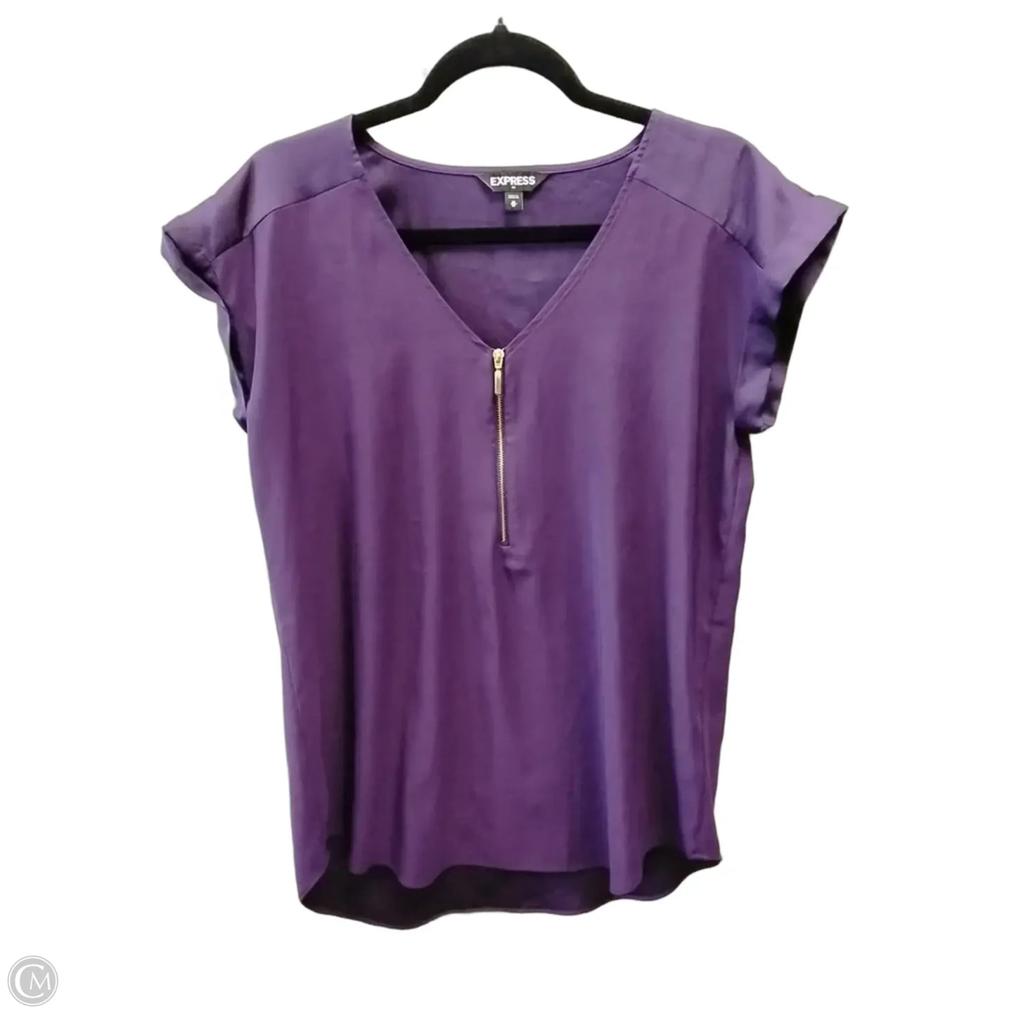 Blouse Short Sleeve By Express In Purple, Size: M