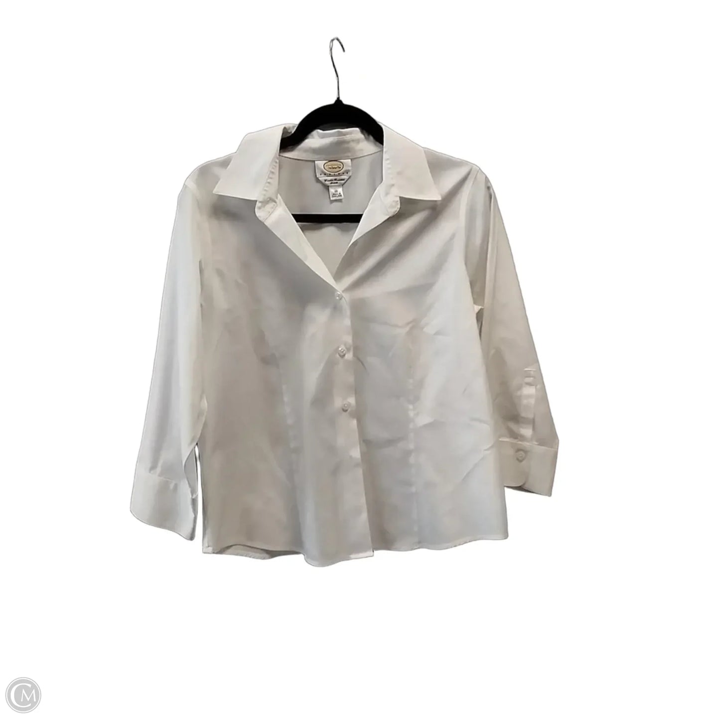 Blouse Long Sleeve By Talbots In White, Size: 10p