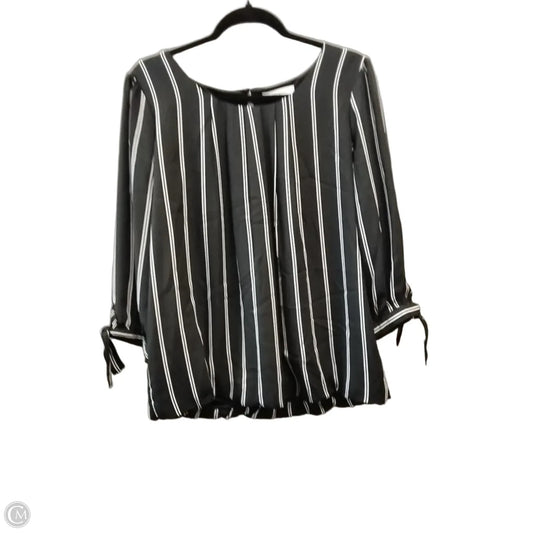 Blouse Long Sleeve By Counterparts In Black & White, Size: L