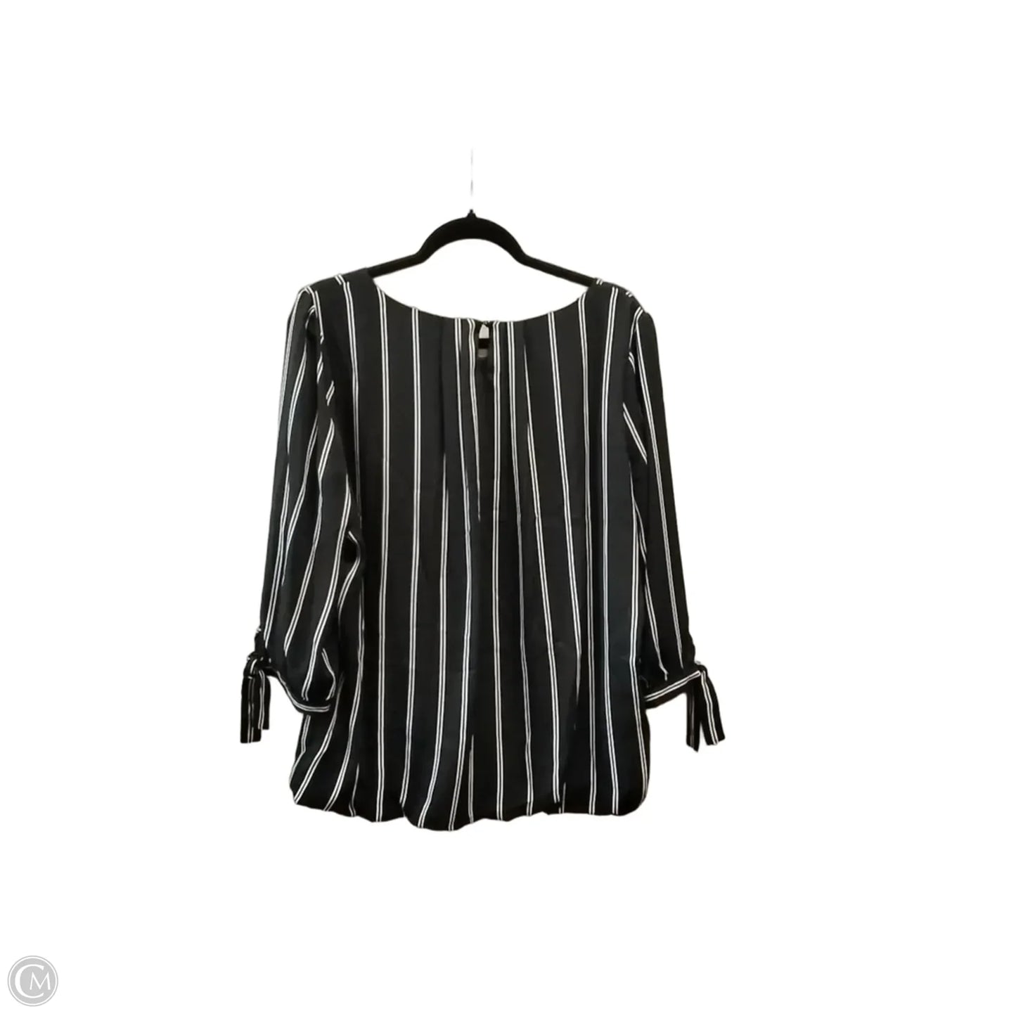 Blouse Long Sleeve By Counterparts In Black & White, Size: L