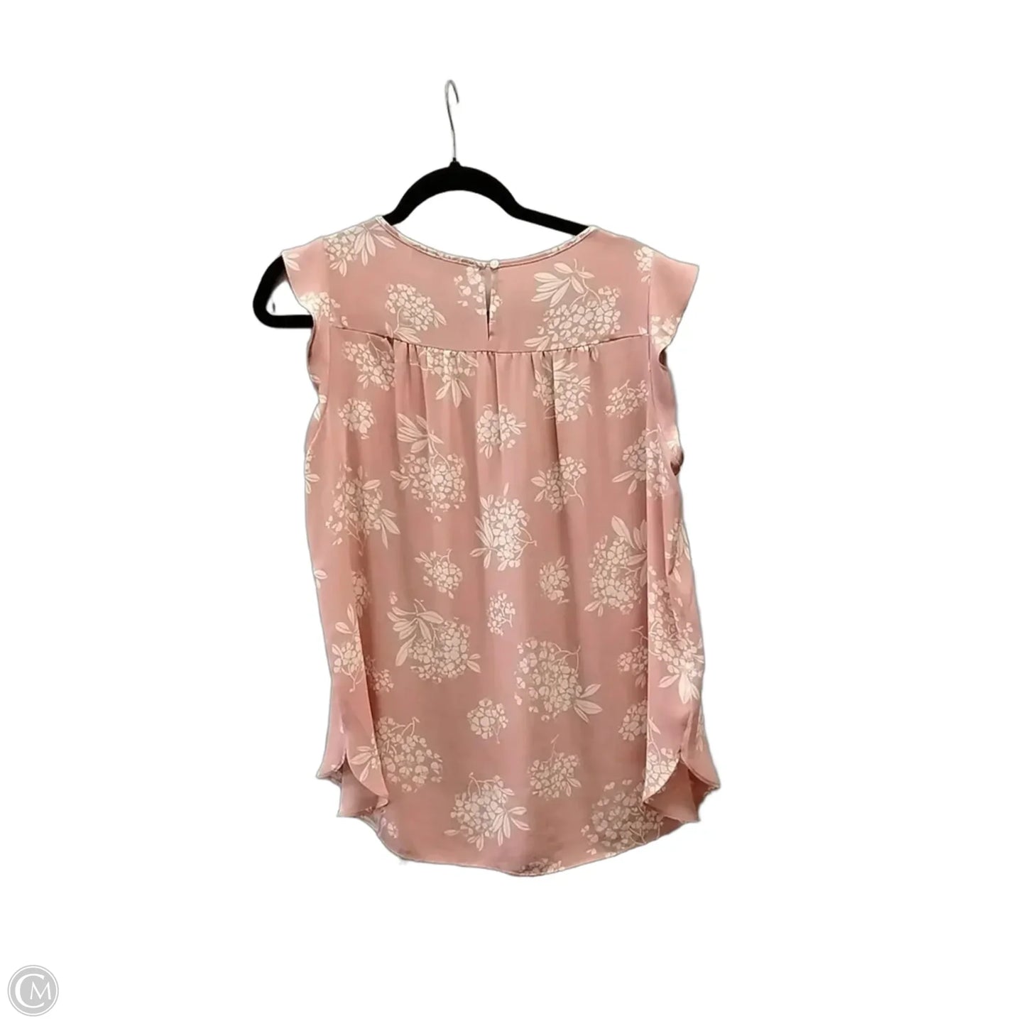 Blouse Short Sleeve By Loft In Pink & White, Size: M