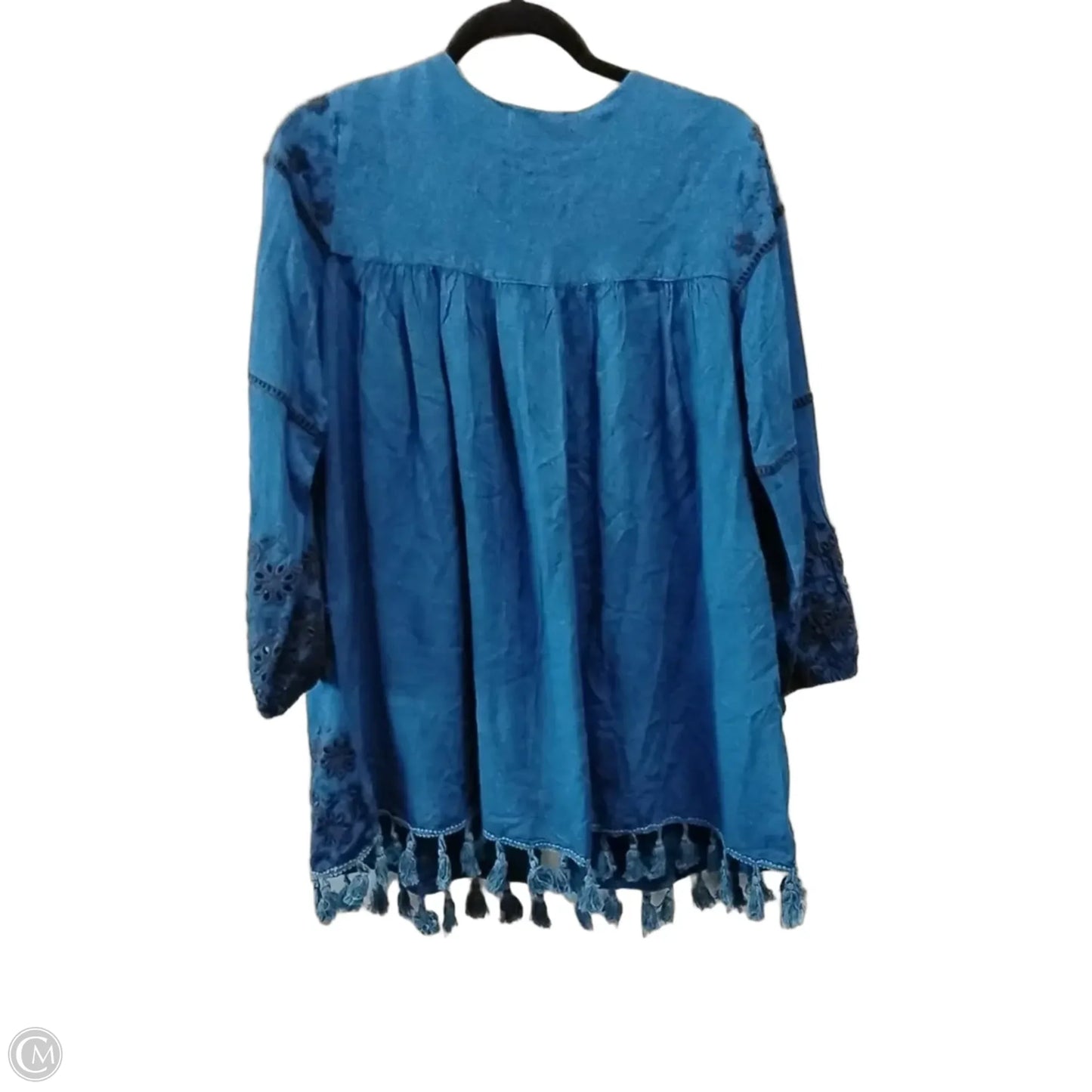 Blouse Long Sleeve By Indigo Thread In Blue, Size: Xs