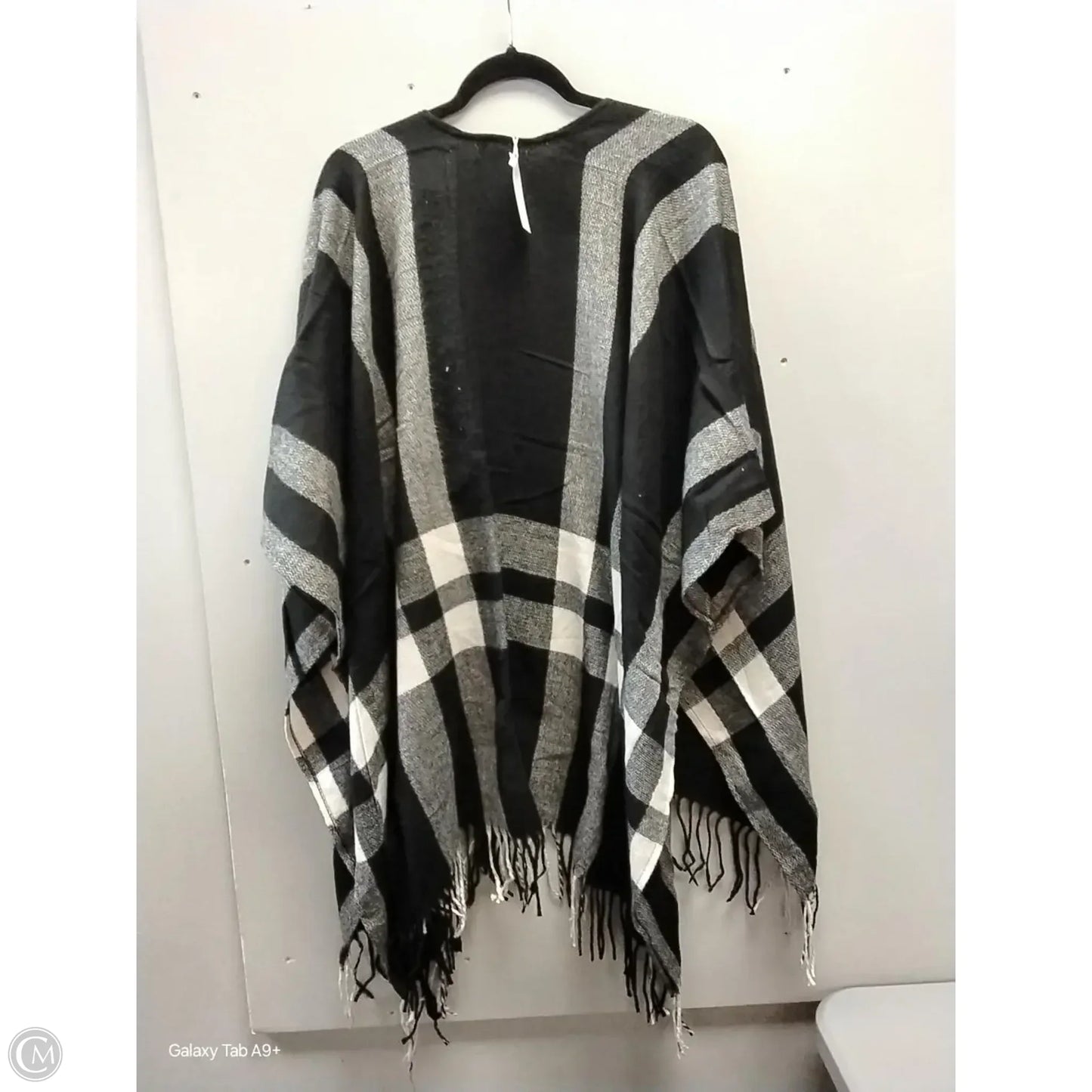 Poncho By Three Dots In Plaid Pattern, Size: Onesize