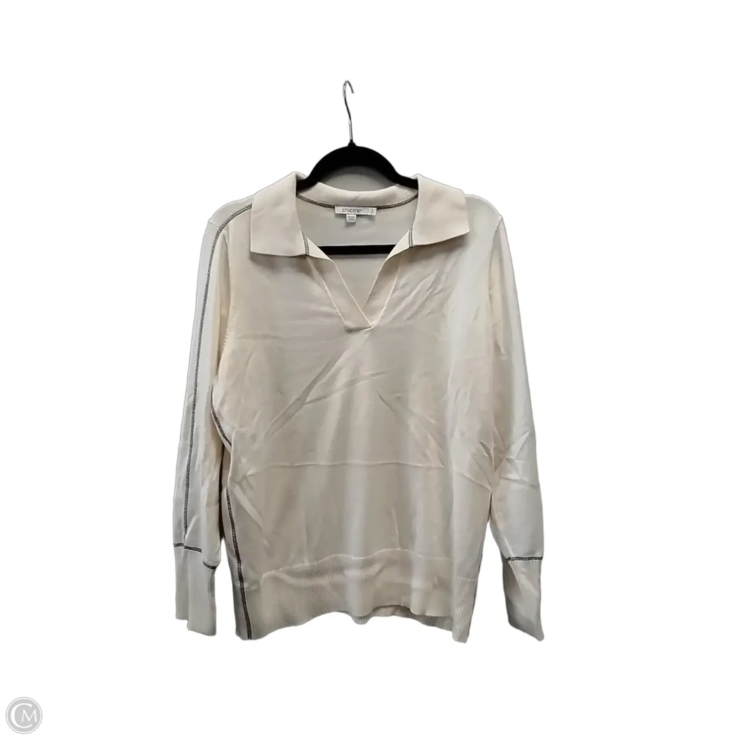 Sweater By Chicos In Ivory, Size: L