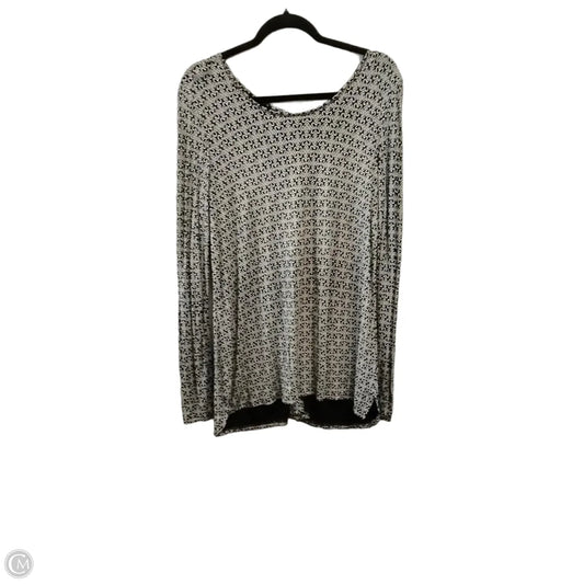 Top Long Sleeve By J. Jill In Black & White, Size: Xs
