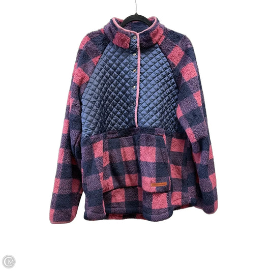 Jacket Fleece By Simply Southern In Plaid Pattern, Size: Xxl