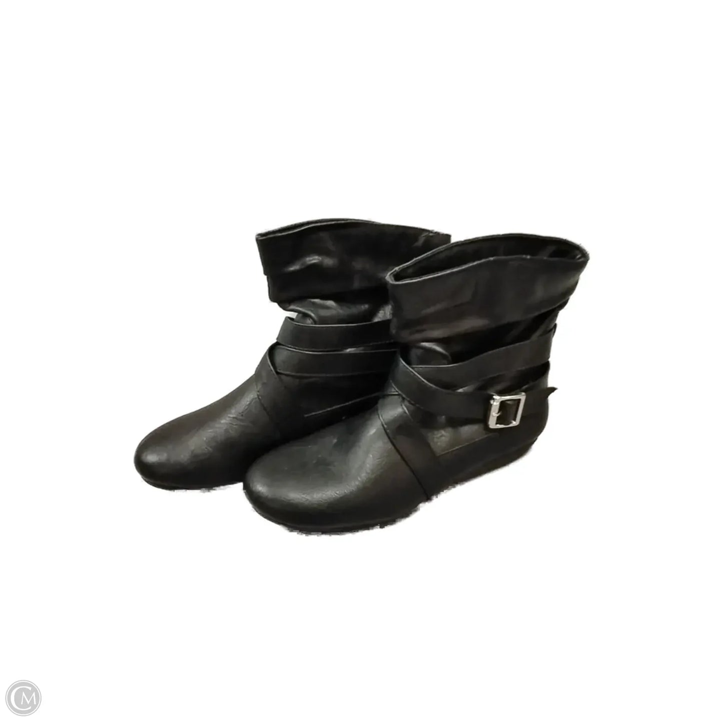 Boots Ankle Flats By So In Black, Size: 6.5
