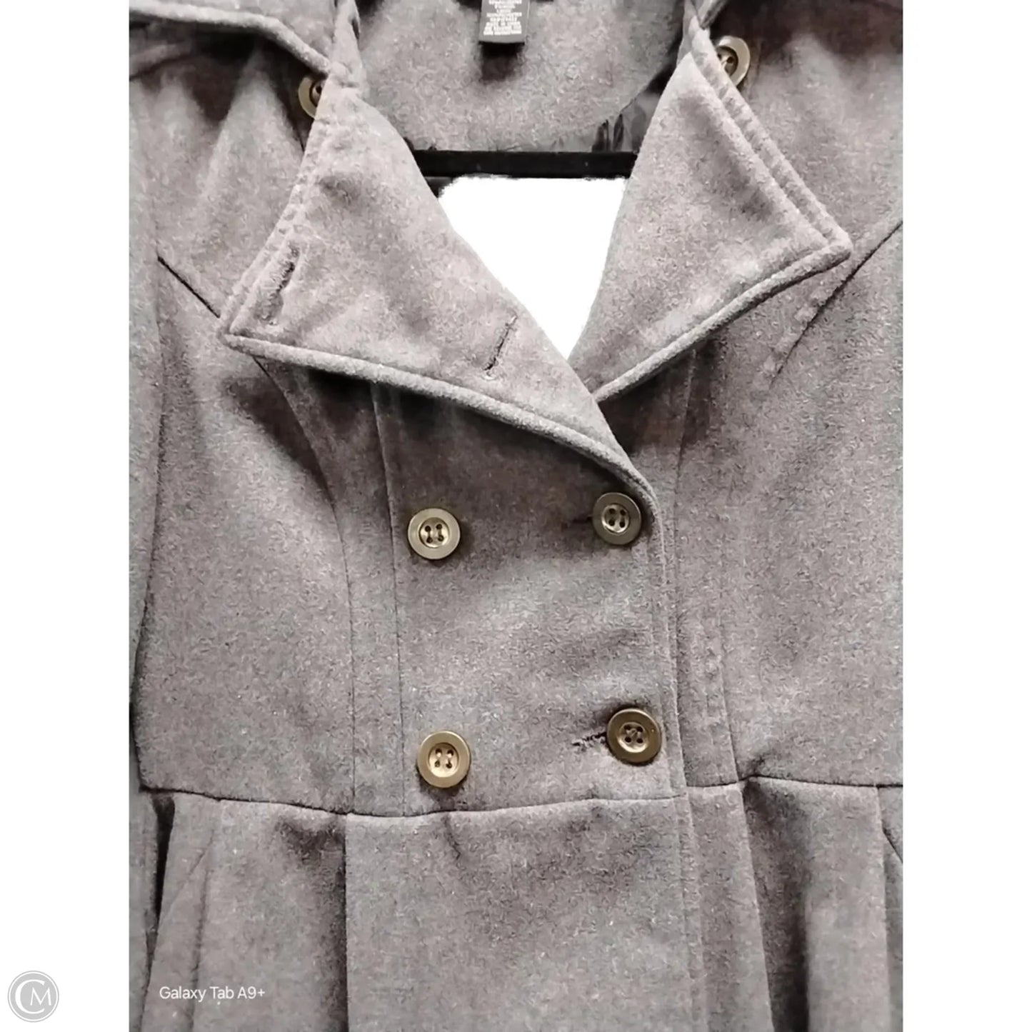 Coat Trench Coat By Venus In Grey, Size: Xs