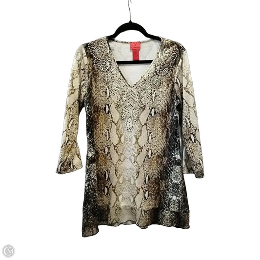 Blouse Long Sleeve By Cristina In Snakeskin Print, Size: M