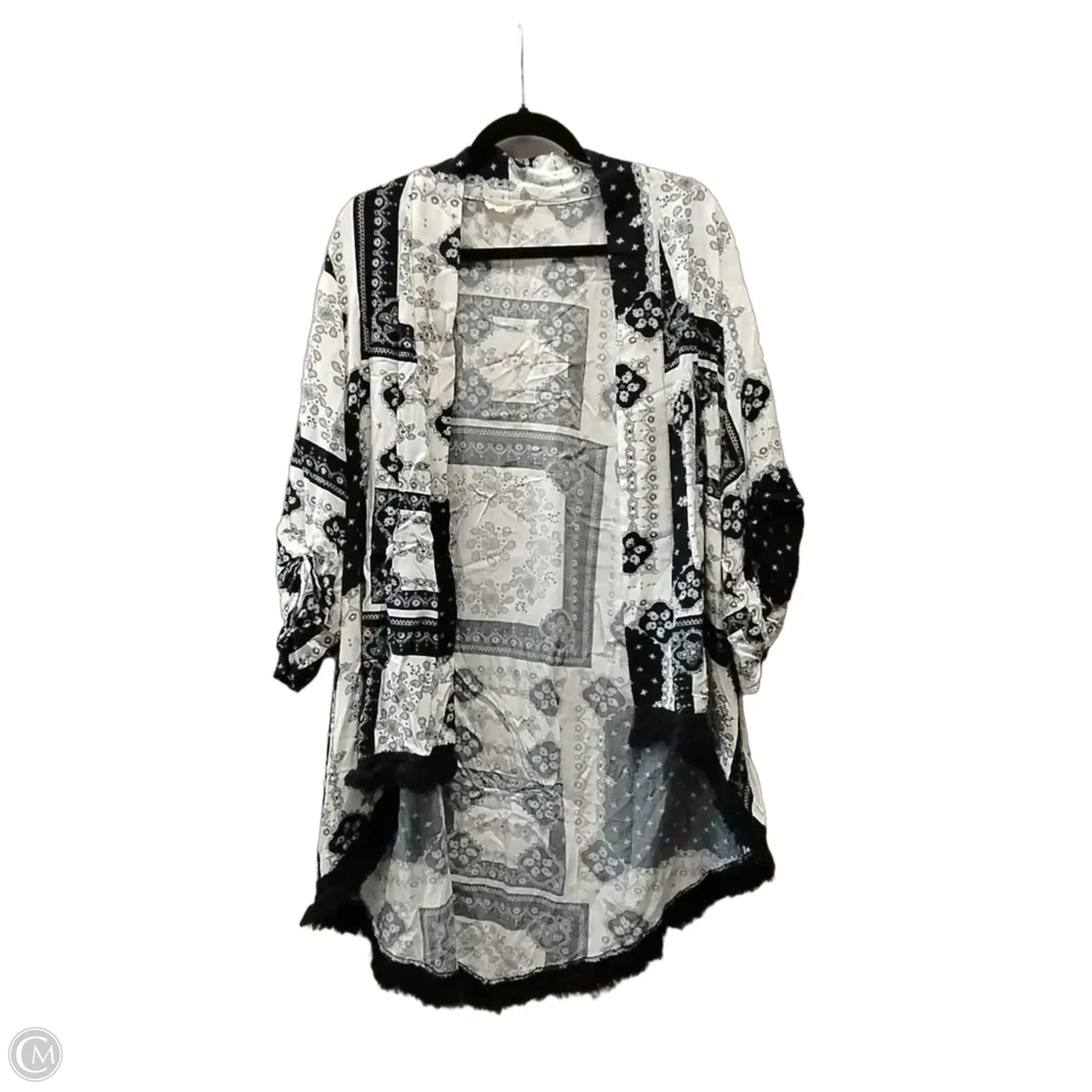 Shawl By Solitaire In Blue & White, Size: L