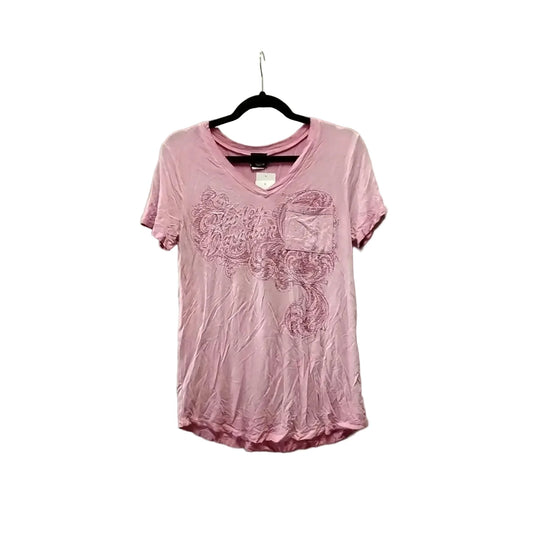 Top Short Sleeve Basic By Harley Davidson In Pink, Size: S