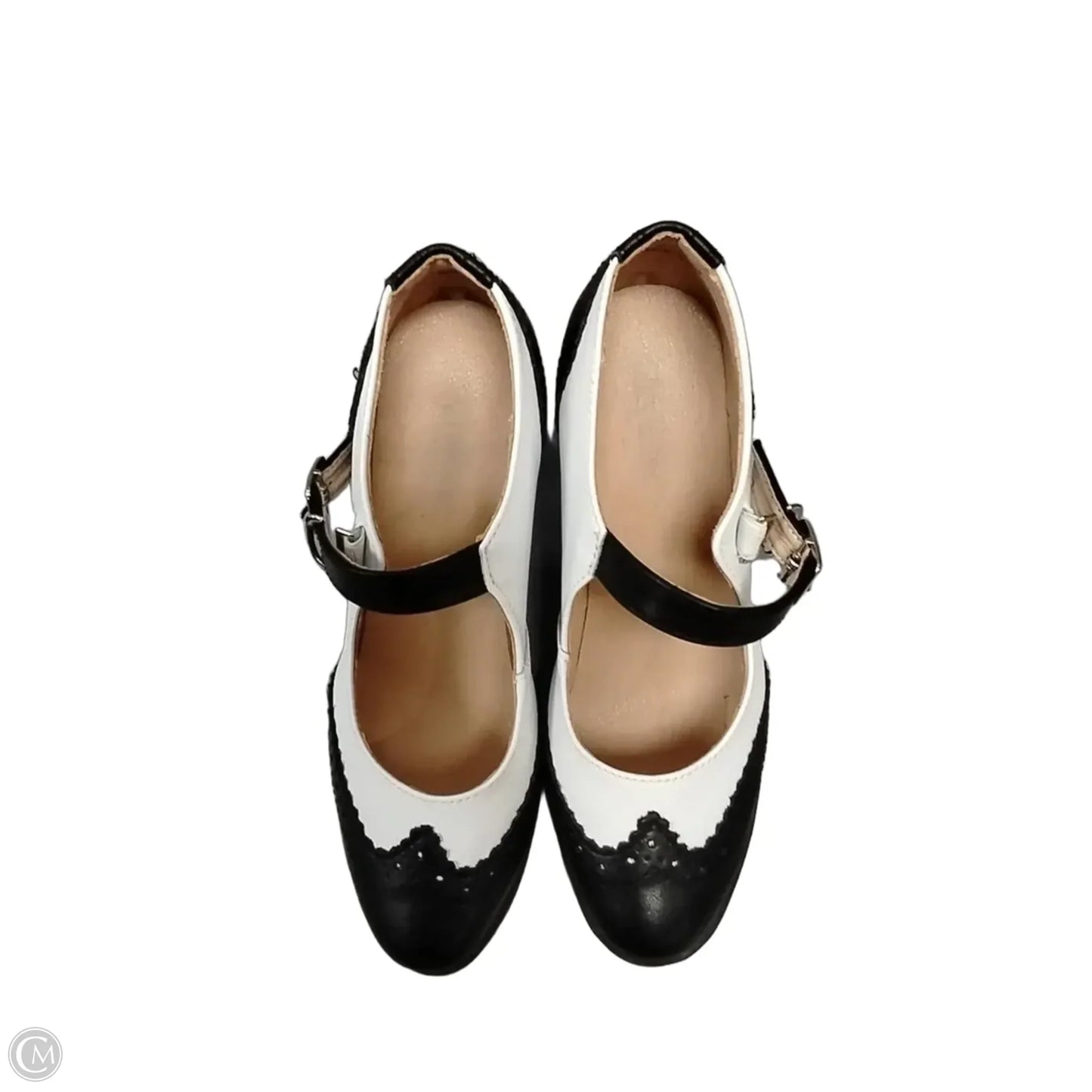 Sandals Heels Block By Cme In Black & White, Size: 6