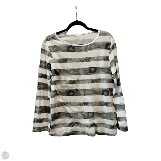 Top Long Sleeve By Calvin Klein In Striped Pattern, Size: M