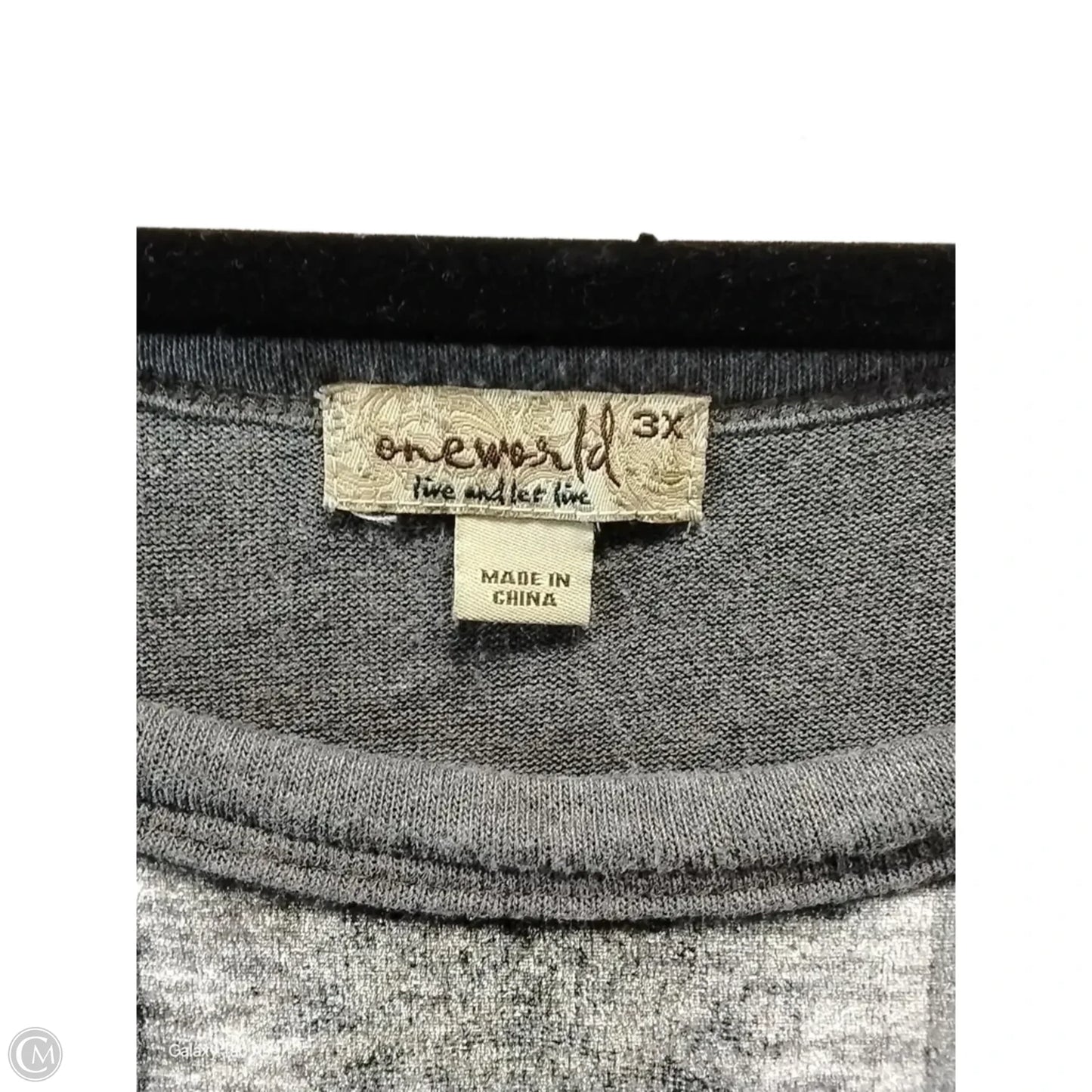 Top Long Sleeve By One World In Grey, Size: 3x