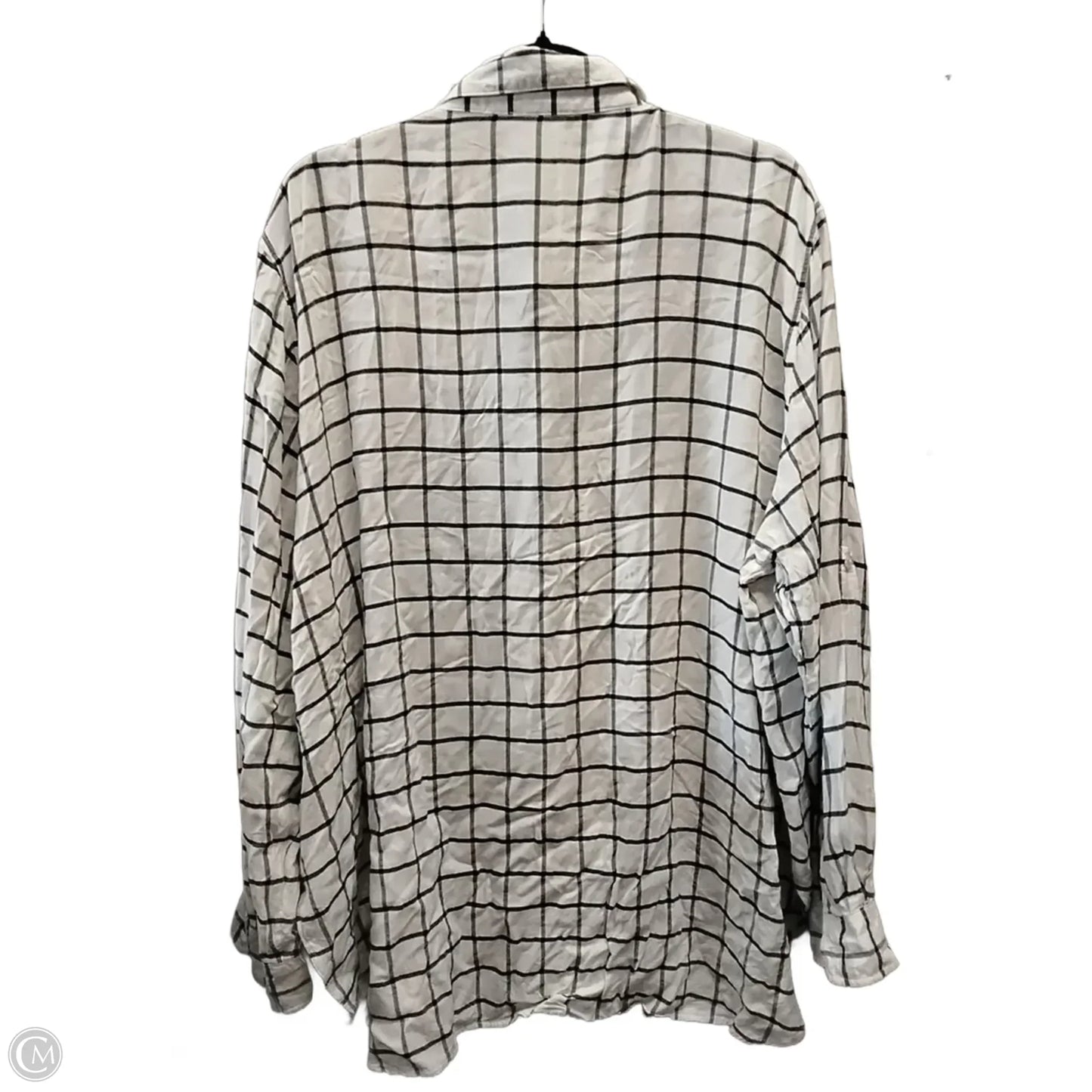 Top Long Sleeve By Calvin Klein In Striped Pattern, Size: 2x