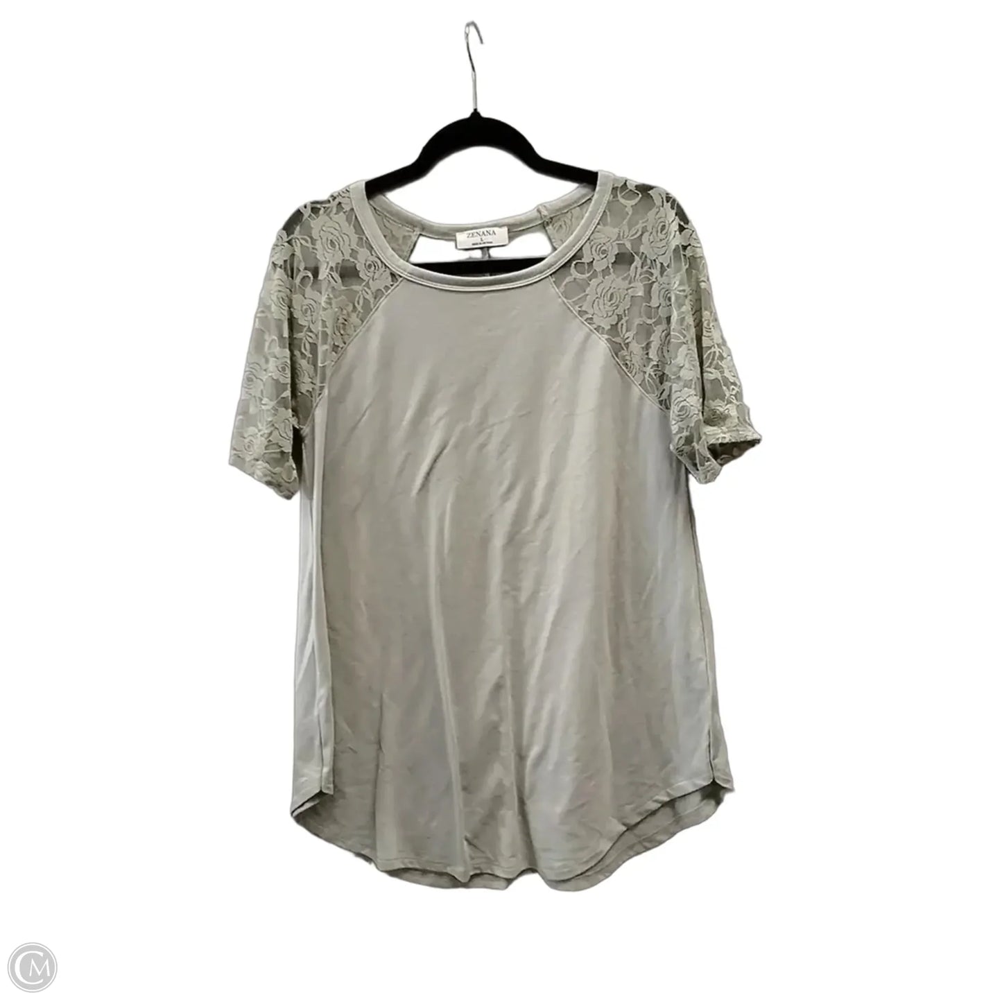 Top Short Sleeve By Zenana In Green, Size: L