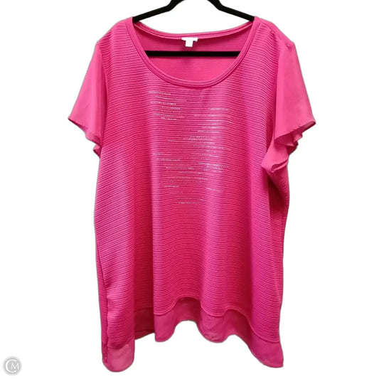 Blouse Short Sleeve By Avenue In Red, Size: 4x