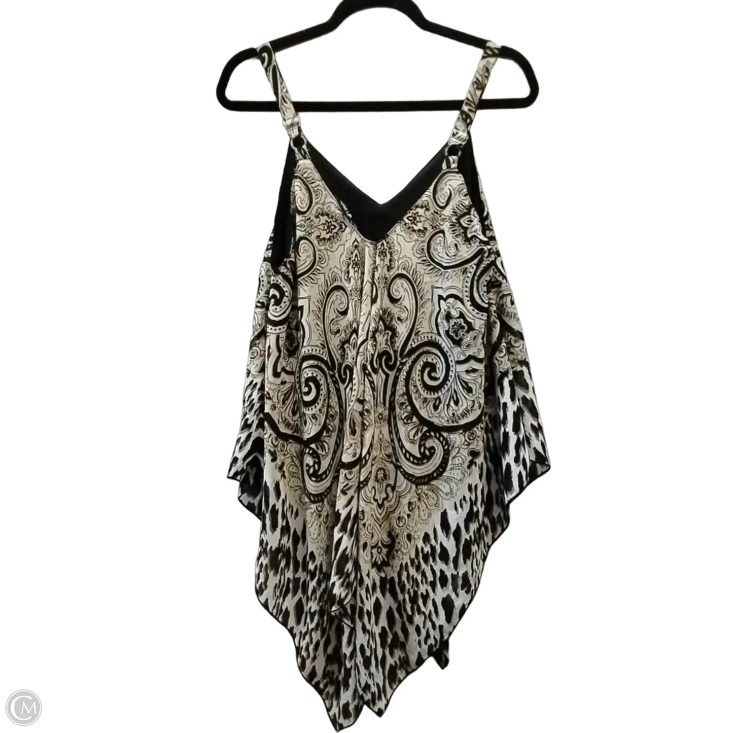Blouse Sleeveless By Unique Spectrum In Geometric Pattern, Size: 1x